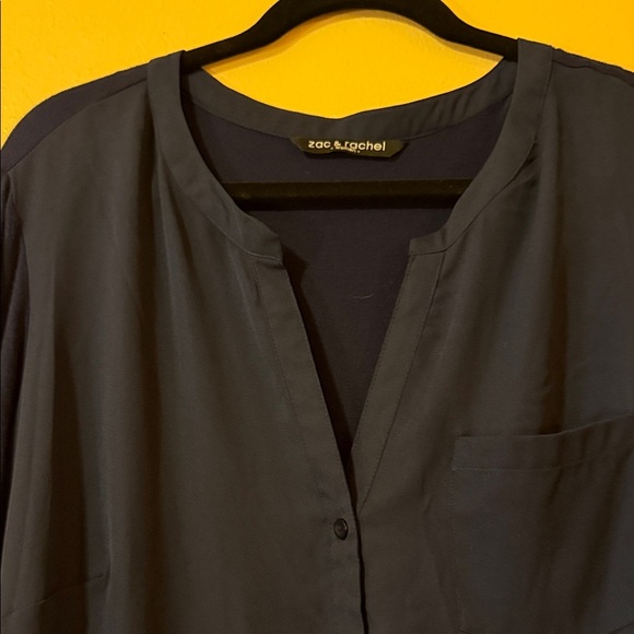 Zac & Rachel Navy Button Down Shirt - Picture 2 of 7